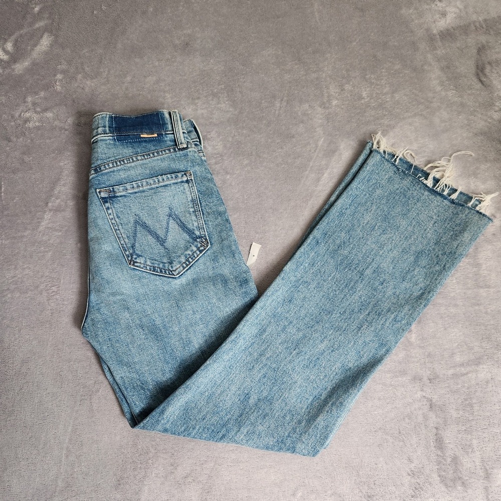 MOTHER Superior The Tripper Flood Fray Jeans Left In The Dust Distressed 24